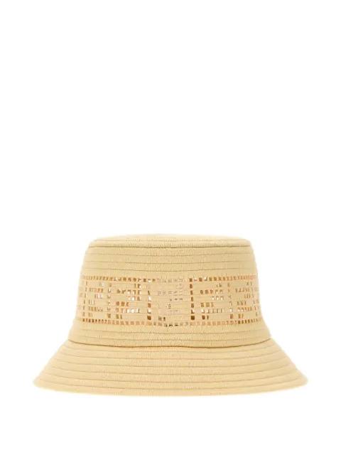 logo-perforated bucket hat by FENDI