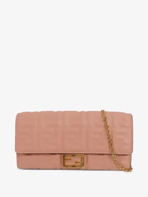 logo-plaque foldover clutch bag by FENDI