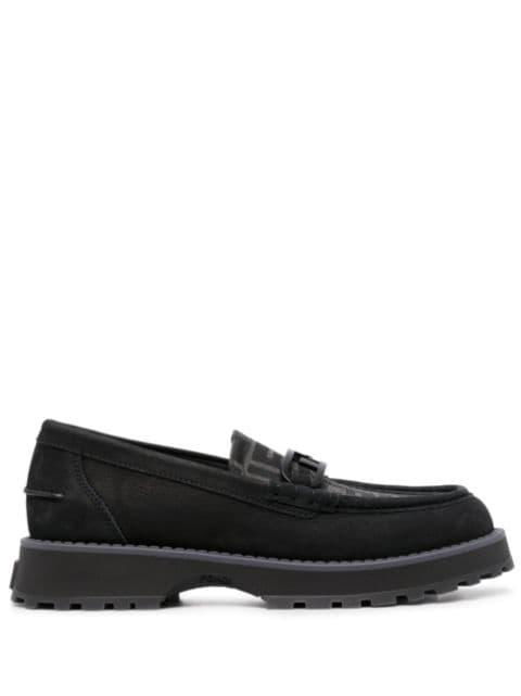 logo-print leather loafers by FENDI