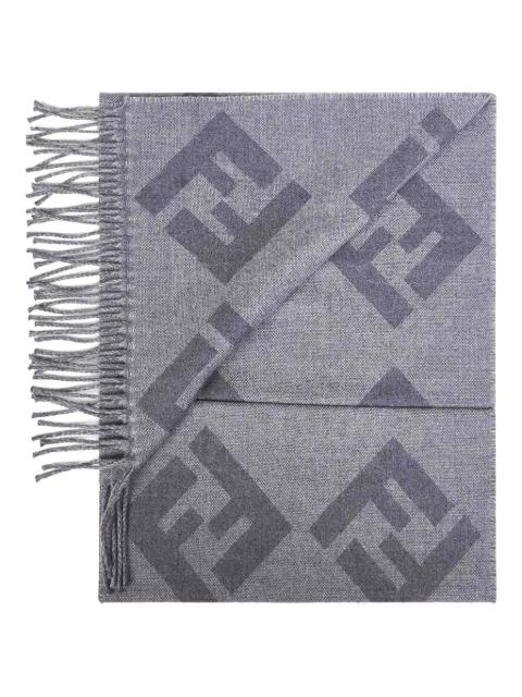 macro motif fringed scarf by FENDI