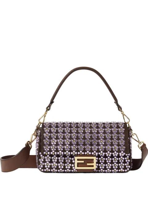 medium Baguette crystals-embellished shoulder bag by FENDI