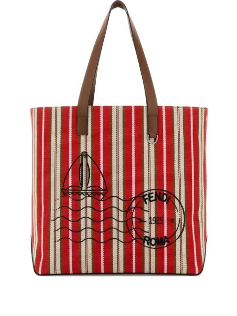 medium striped postage-stamp tote bag by FENDI