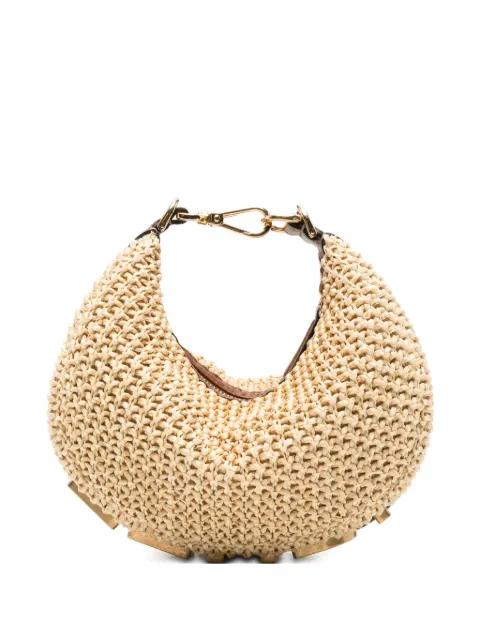 mini Fendigraph raffia tote bag by FENDI