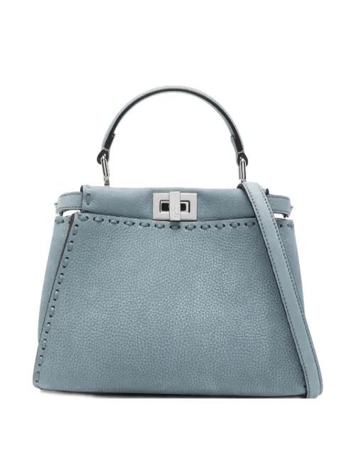 mini Peekaboo whipstitch-trim handbag by FENDI
