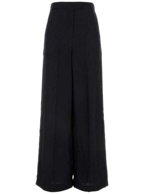 monogram jacquard silk trousers by FENDI