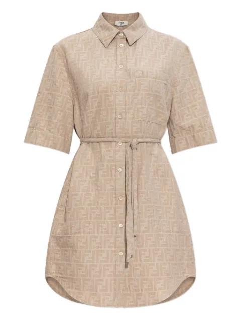 monogram-logo shirt dress by FENDI