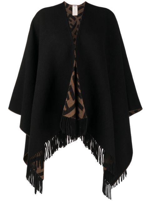 monogram pattern cape by FENDI