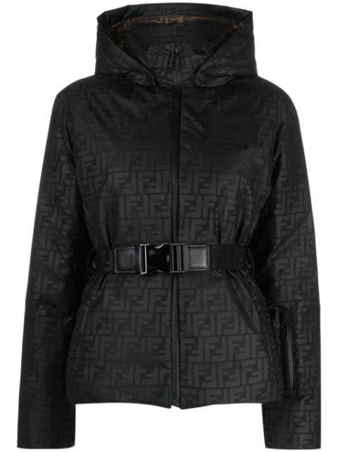 monogram-pattern hoodied ski jacket by FENDI