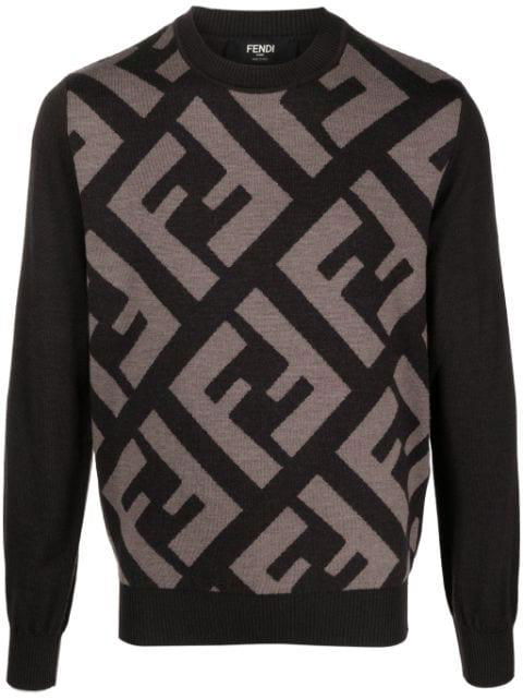 monogram-pattern wool jumper by FENDI