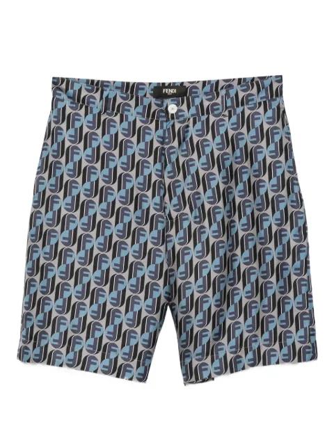 monogram-print silk shorts by FENDI