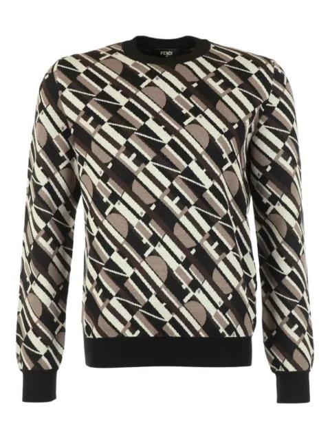 patterned crew-neck sweater by FENDI