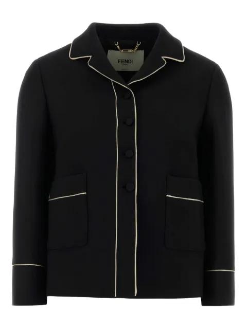 piping-detail front-pockets blazer by FENDI