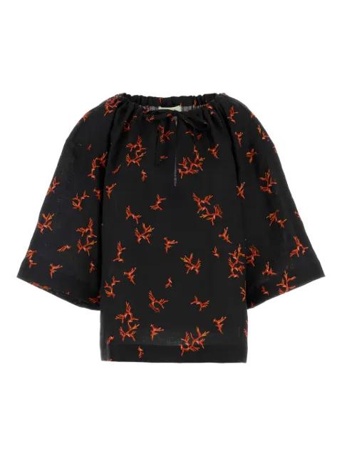 printed linen blouse by FENDI