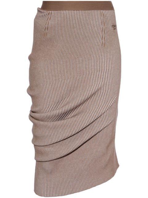 rib-knit wool pencil skirt by FENDI