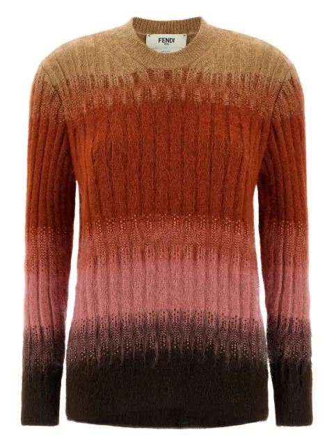 ribbed logo-embroidered knit sweater by FENDI