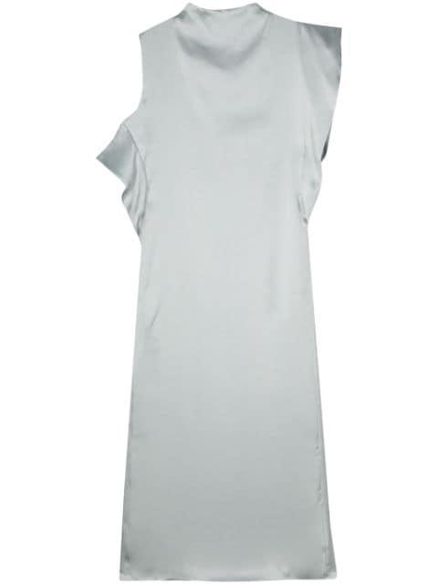 ruffle-detail satin midi dress by FENDI