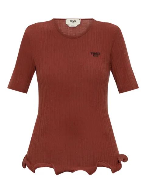 ruffled-hem top by FENDI
