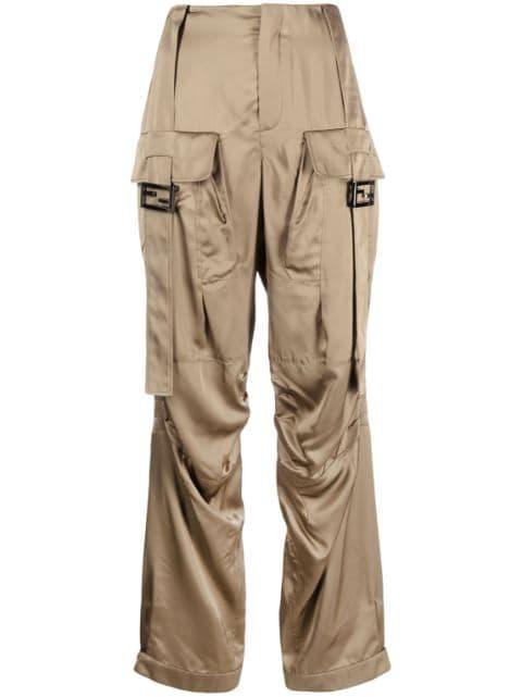 satin cargo trousers by FENDI