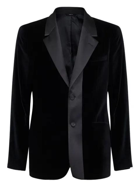 single-breasted satin-collar cotton jacket by FENDI