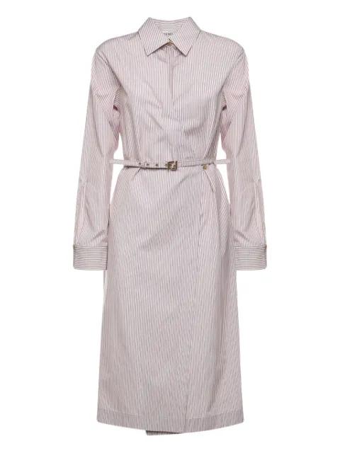 striped belted midi dress by FENDI