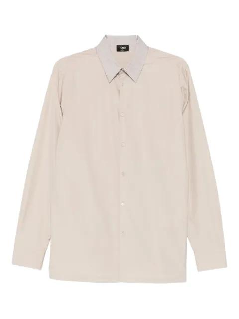 striped-collar cotton shirt by FENDI