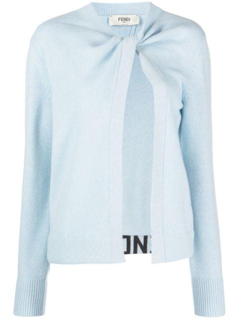 twist-detail open-front cardigan by FENDI