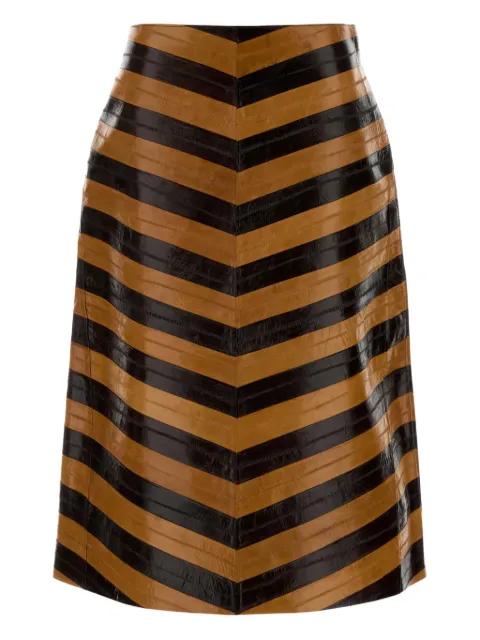 two-tone leather skirt by FENDI