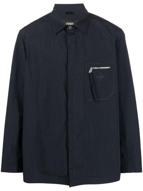 zip-pocket shirt jacket by FENDI