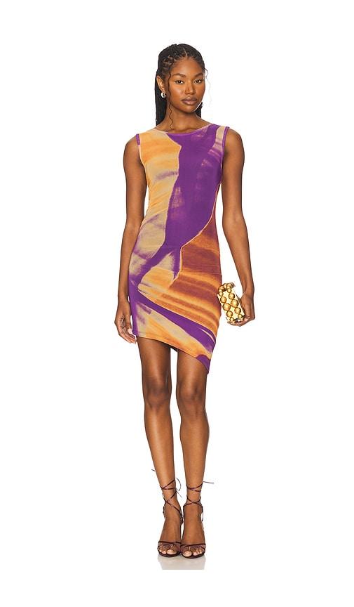 Feners Caracola Dress in Rust,Purple by FENERS