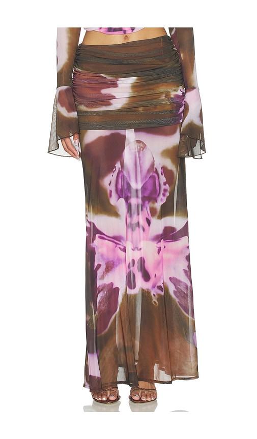 Feners Susurro Skirt in Brown,Purple by FENERS