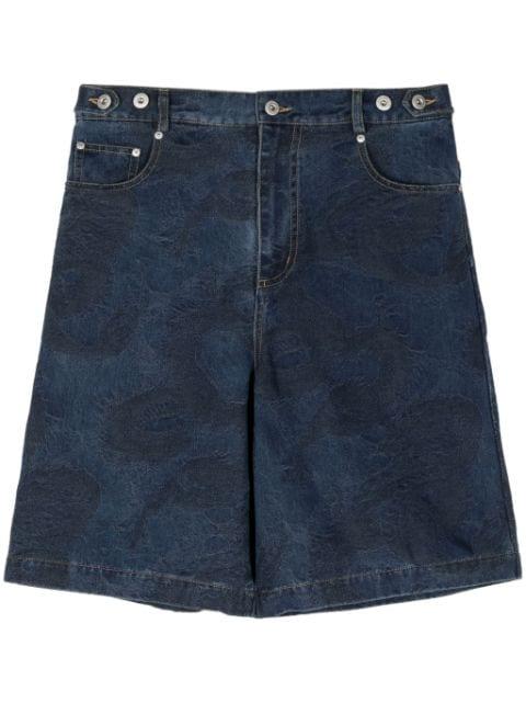 Dragon jacquard denim shirt by FENG CHEN WANG