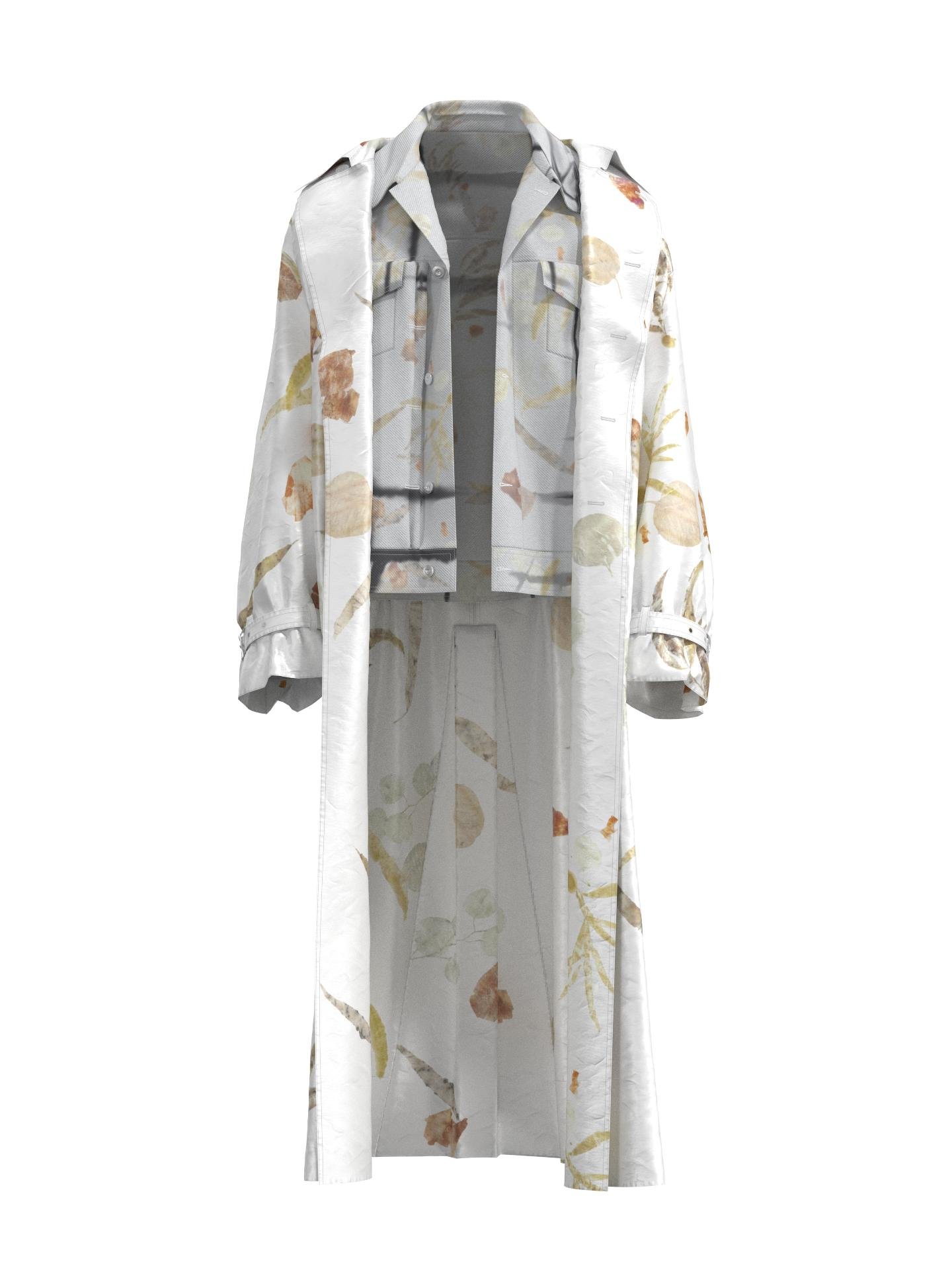 Nature Plant Dye Trench Coat by FENG CHEN WANG