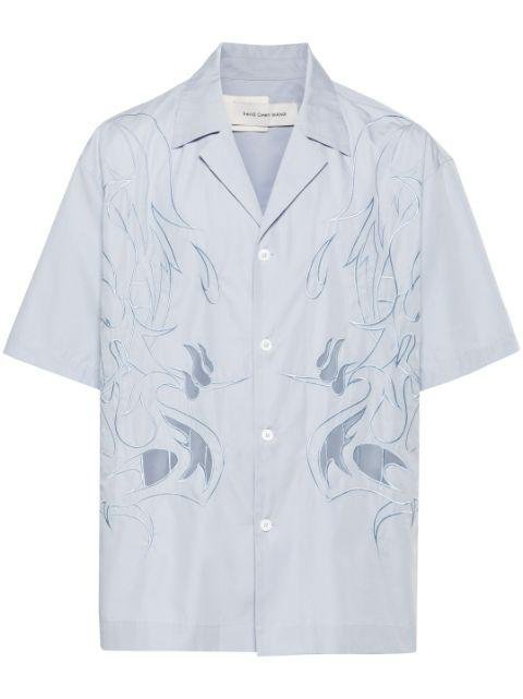 Phoenix-embroidered cotton shirt by FENG CHEN WANG
