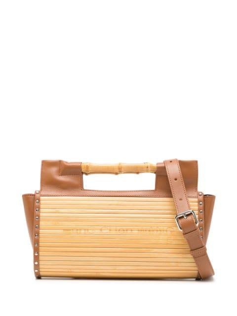 bamboo faux-leather handbag by FENG CHEN WANG