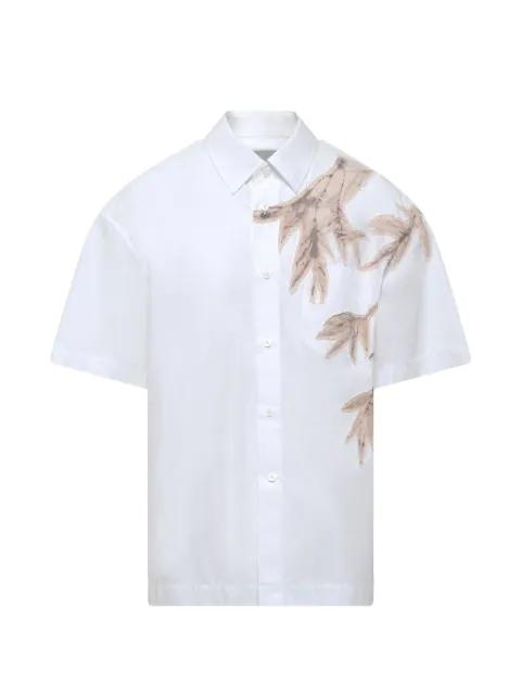bamboo-print short-sleeve shirt by FENG CHEN WANG