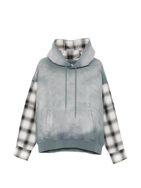 check-pattern-sleeve hoodie by FENG CHEN WANG