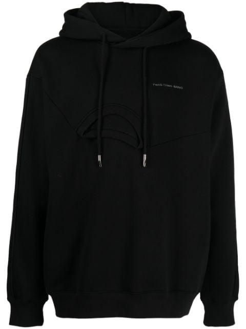 logo-embroidered layered-detail hoodie by FENG CHEN WANG
