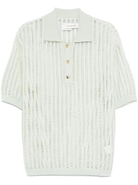 open-knit polo shirt by FENG CHEN WANG