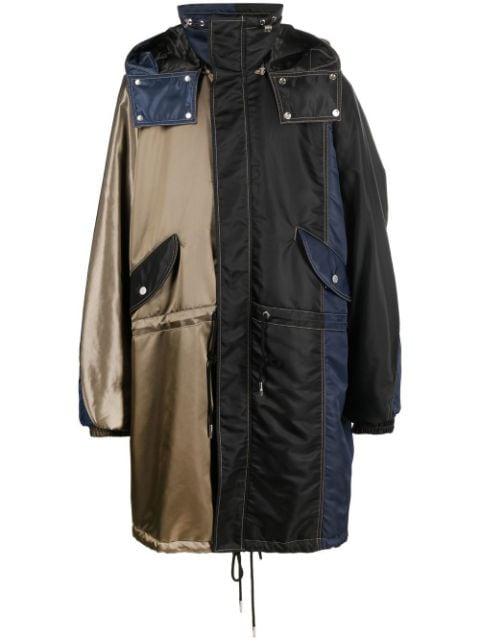 oversized colour-block hoodied coat by FENG CHEN WANG