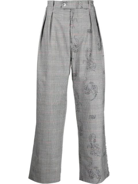 plaid straight-leg trousers by FENG CHEN WANG