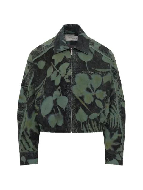 plant-dye cropped bomber jacket by FENG CHEN WANG