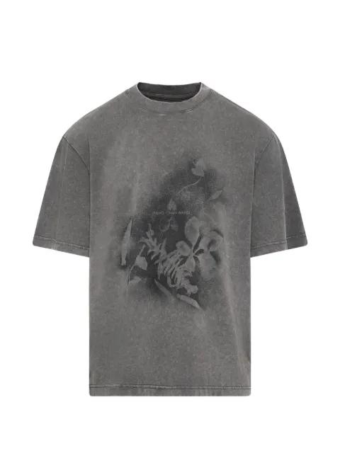 spray-painted plant-motif T-shirt by FENG CHEN WANG