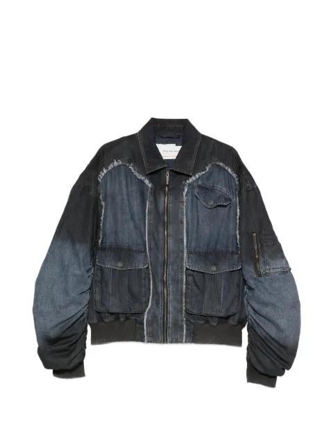 zip-fastening panelled bomber jacket by FENG CHEN WANG
