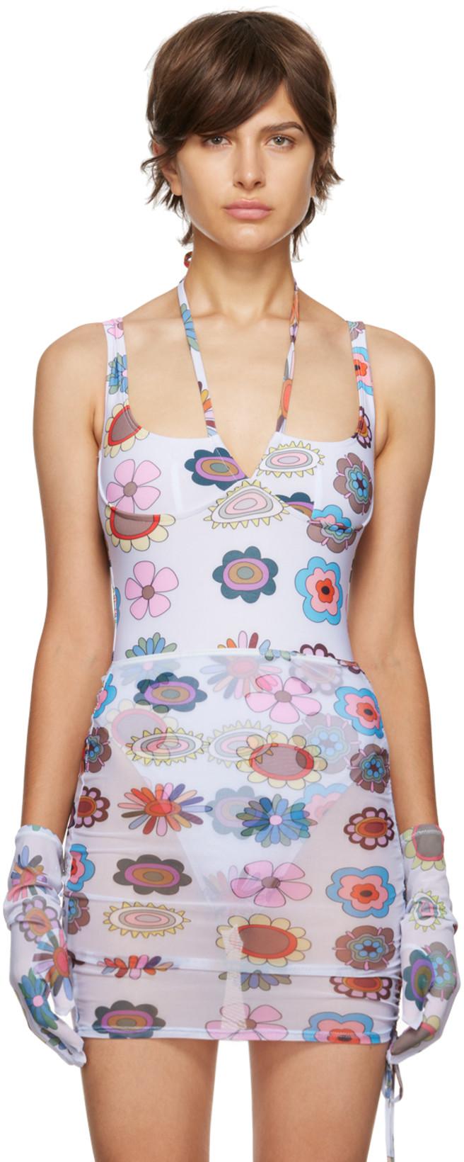 SSENSE Exclusive Psychedelic Daisies Gloves by FENSI