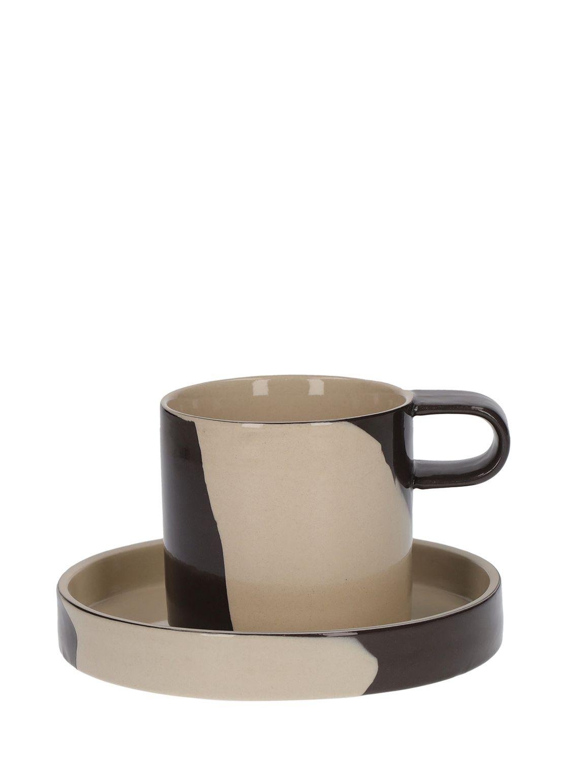 Inlay Cup & Saucer by FERM LIVING