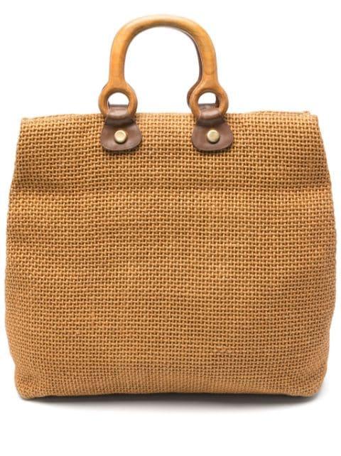 1970s raffia tote bag by FERRAGAMO 