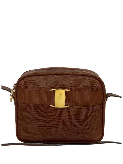 1990-2010 Lizard Embossed Leather Vara crossbody bag by FERRAGAMO 