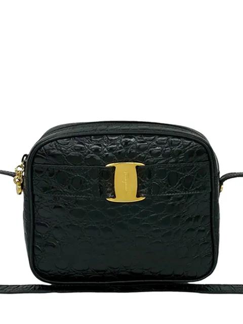 2010-2026 Croc Embossed Leather Vara crossbody bag by FERRAGAMO 