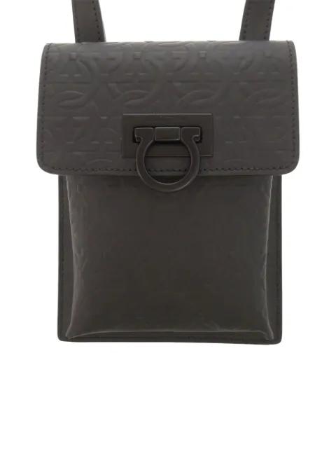 2010-2026 Gancini Embossed Leather Phone Pouch crossbody bag by FERRAGAMO 