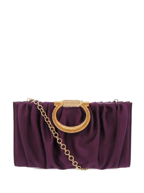 2010-2026 Satin Gancini Clutch with Chain shoulder bag by FERRAGAMO 